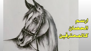 تعلم رسم الحصان بالرصاص من البداية للنهاية بالتفصيل Draw a horse  by pincel