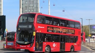 (SRV) Refurbished London Bus route 161 from North Greenwich Station to Millennium Park East.