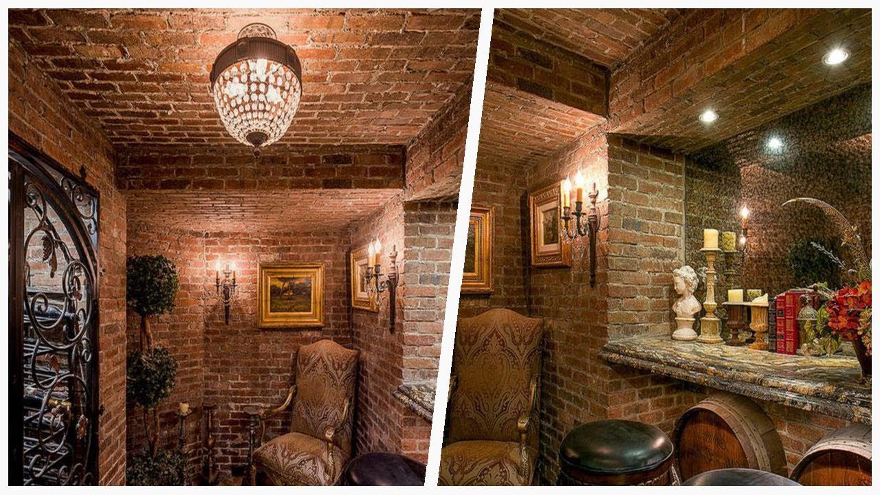 75 Brown Yellow Floor Wine Cellar Design Ideas You'll Love 🔴