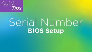 serial number: bios setup | lenovo support quick tips