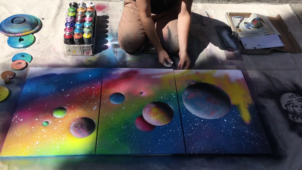 Картины баллончиком космос