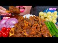 ASMR SPICY MUTTON CURRY, BASMATI RICE, HOT CHILI, ONION, TOMATO & GRAPES 먹방 Eating Sounds