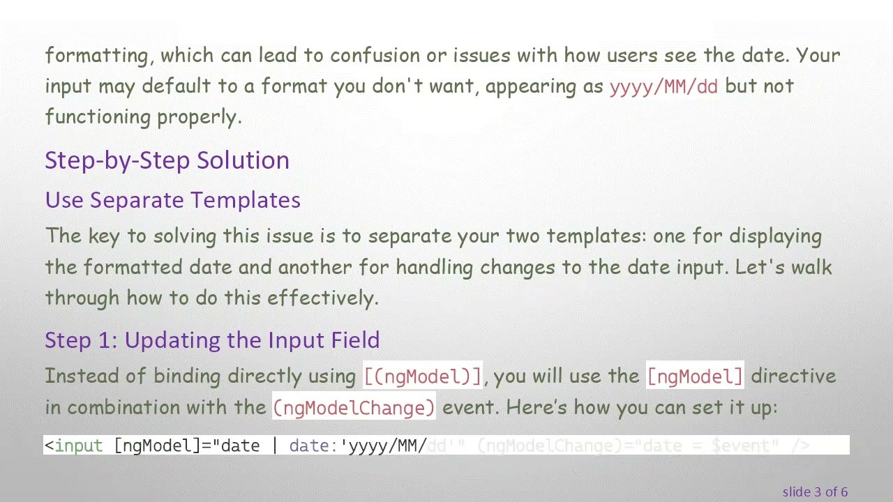 Formatting Date Inputs in Angular 6: yyyy/MM/dd Made Easy
