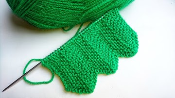 Волнистый край/Узор спицами "Шеврон" (Зиг Заг).Как закрыть узор?/Pattern knitting "Chevron"(Zig Zag)