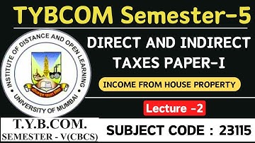 TYBCOM IDOL Semester 5 Direct and Indirect Taxes Paper-I IDOL Mumbai University -Q4