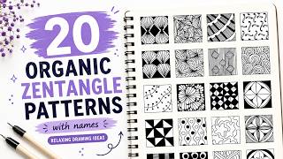 20 Organic Zentangle Patterns with Names | Easy Zentangle Pattern Ideas