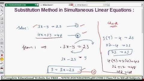Substitution Method in Simultaneous Linear Equations || Class 9 Maths ICSE ||