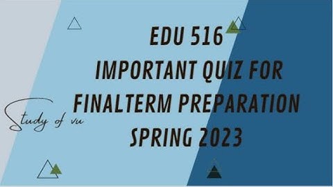 Teaching of English(EDU  516 ) Most Important Quiz for Finalterm Quiz || Solved Quiz 2023