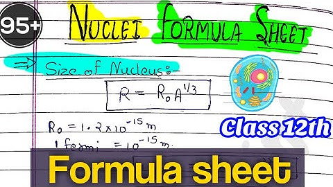 ||Formula Sheet|| Nuclei | Class 12th| Physics chapter 13| @Edustudy_point