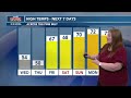 Rain will stay in the overnight hours with temperatures falling slightly