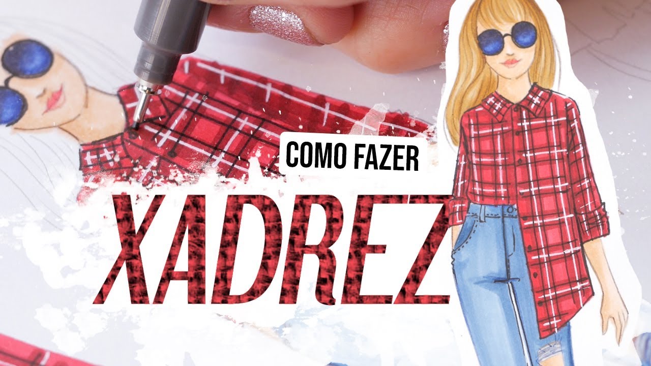 Como fazer uma Estampa Xadrez com lápis de cor! 