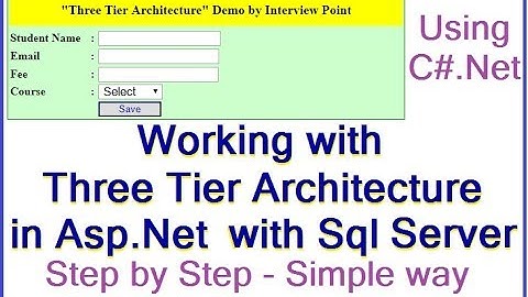 Three tier Architecture in Asp.Net Using C# & SQL Server | ASP.NET Registration Form | D.K. Gautam