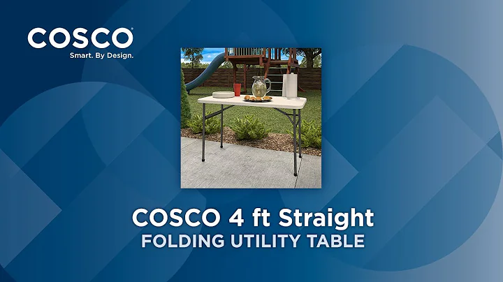 COSCO 4 ft. Straight Folding Utility Table, White