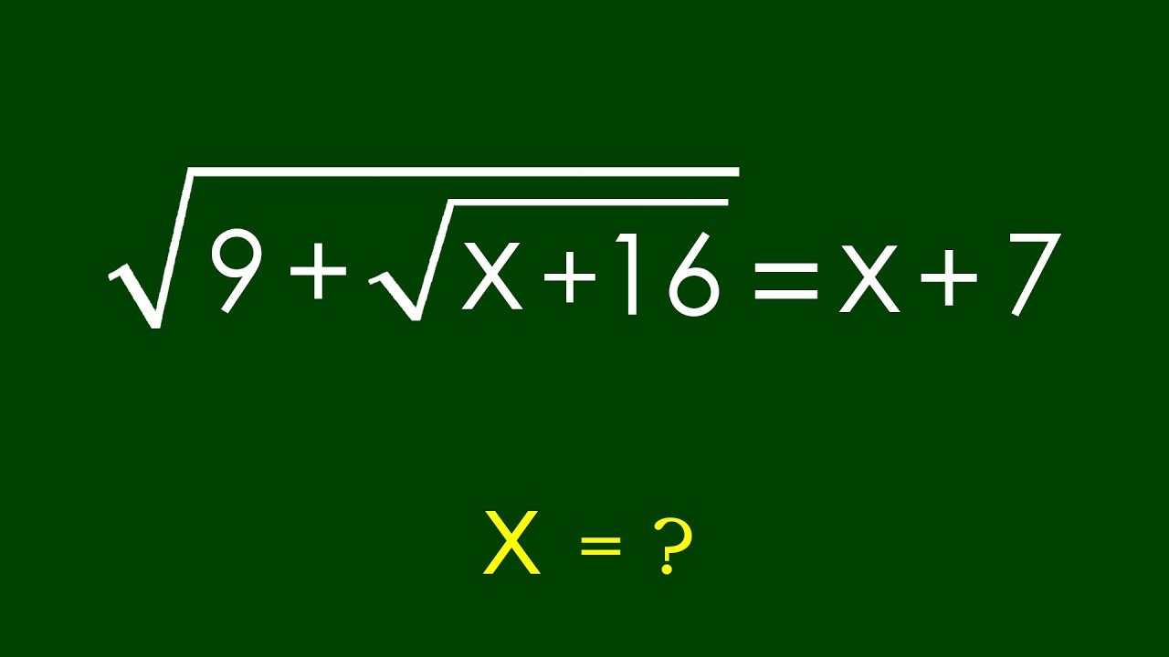 A Nice Algebra Problem | Math Olympiad x=? - YouTube