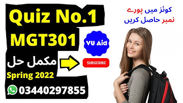 mgt301 Quiz 1 2022| mgt301 quiz 1 solution spring 2022| mgt301 Quiz solution