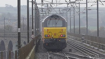 Top & Tail Colas Railfreight Class 67s pass Berwick-upon-Tweed (29/10/20)