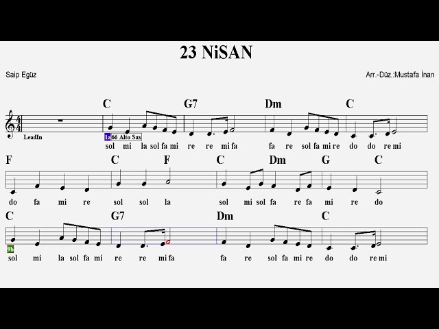 23 NİSAN-(Sanki Her Tarafta Var Bir Düğün)-C-:Guitar,Violin,Flute,Keyboard,Melodica,Recorder,Ukulele class=