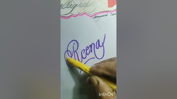 cursive writing practice #short #youtube short #girl name "Reena"calligraphy