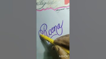 cursive writing practice #short #youtube short #girl name "Reena"calligraphy