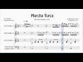 Marcha Turca Partitura de Trío de Guitarras y Bajo Eléctrico Guitar Sheet Music for three guitarists