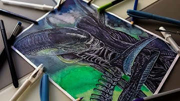 DRAW ALIEN VERY FAST! TIME-LAPSE!