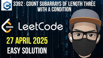 Count Subarrays of Length Three With a Condition | LeetCode 3392 | C++ Optimized O(N) Approach