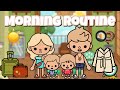 Family of 4 Vacation Morning Routine☀️ | Toca life world