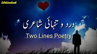 2 Lines Heart Touching Sad Poetry In Urdu | Dard Aur Tanhai Shayari | درد و تنہائی شاعری