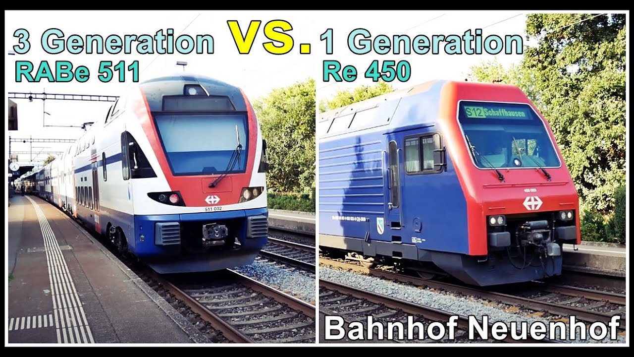 Gen Rabe GENERATIONEN-DUELL! 🚂 SBB RABe 511 vs. Re 450 | S-Bahn Zürich in ...