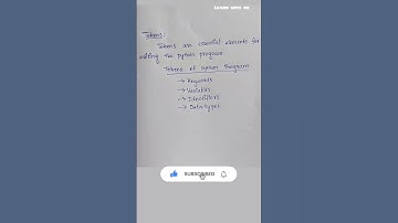 Tokens / Python tokens /  learn with me #interview #interviewquestions #python #freshers #tokens