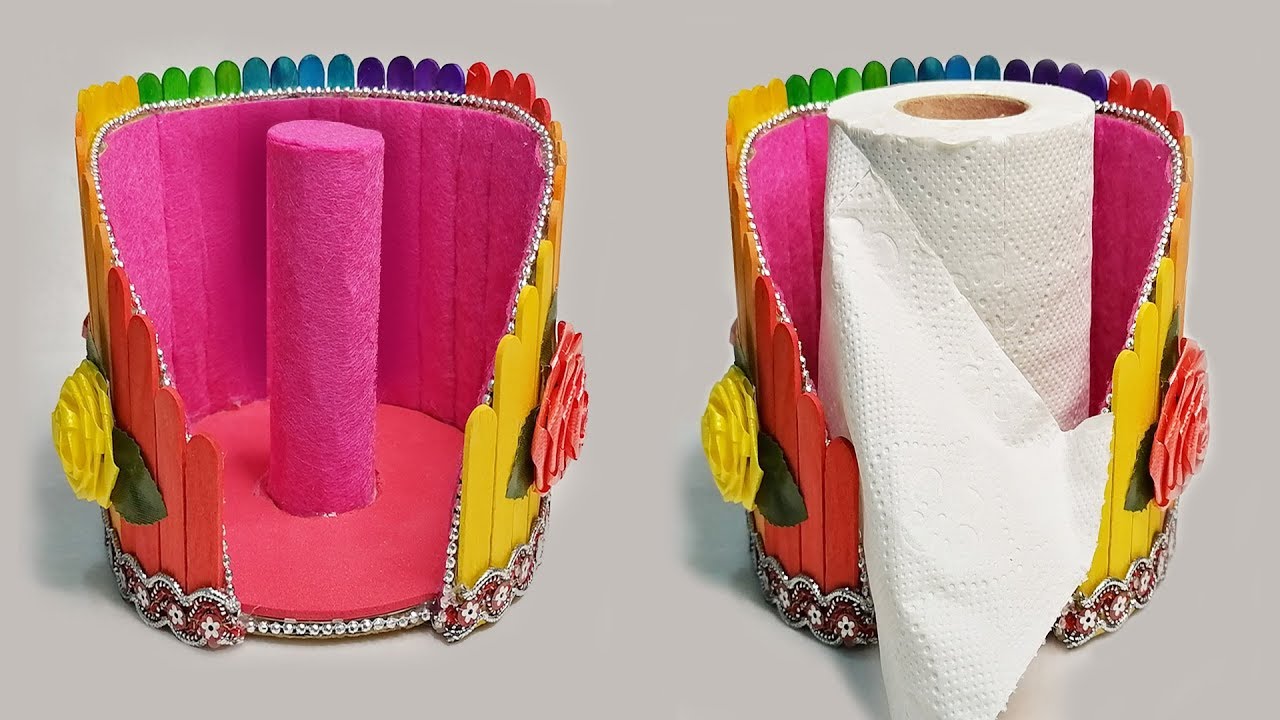 Diy Tissue Paper Holder for Dining Table from Popsicle Sticks YouTube