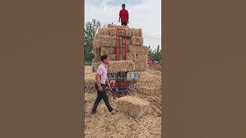 hay bale elevator #hay bale automatic picking and loading machine #hay bale loading The machine