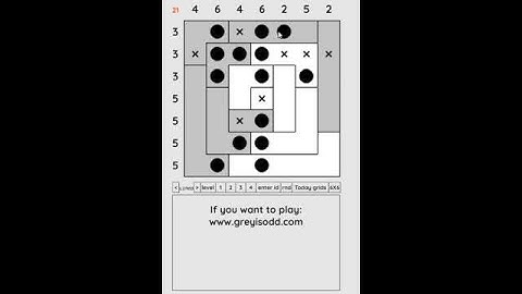 Grey is Odd - Today grids. Solution level 4 7X7 dated 05-23-2024 #logicpuzzles #logicgames  #games