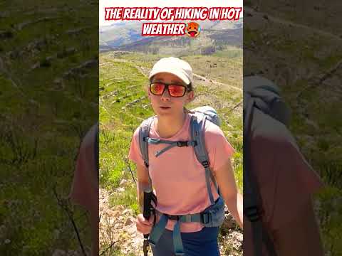 The reality of hiking in hot weather🥵 #hiking #hikingadventures #hikinglife #hikingcouple