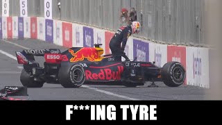 Max Verstappen Team Radio After Huge Crash &quot;F***ING TYRE&quot; - F1 2021 Azerbaijan GP