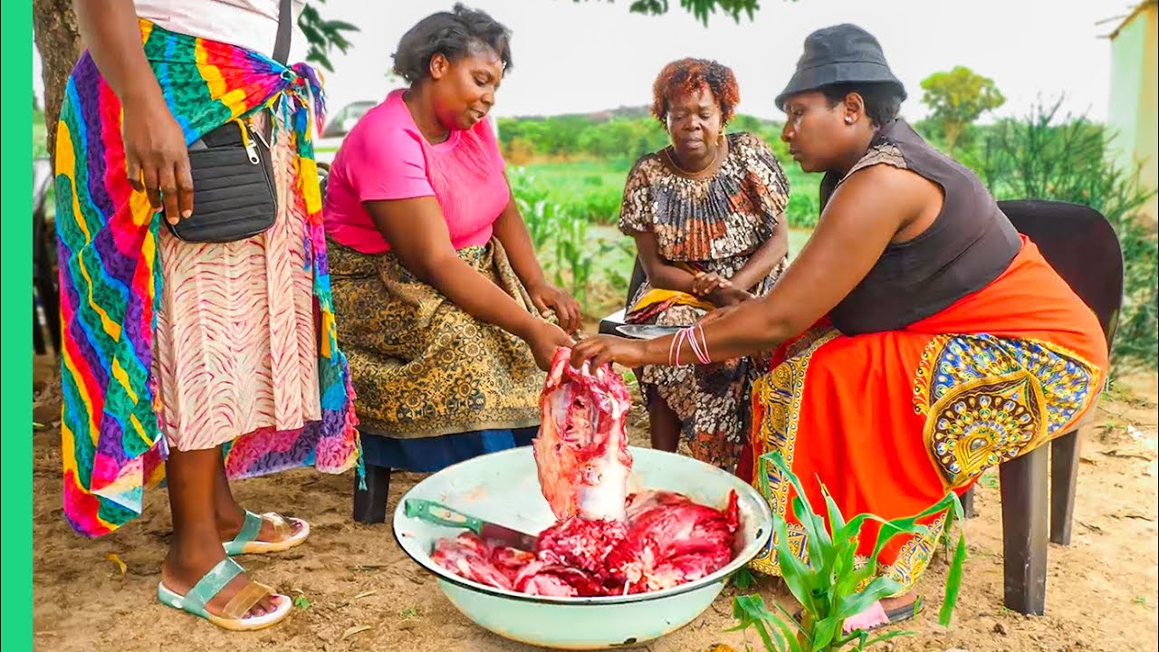 Bizarre African Food!! Zimbabwe Village Cooks Whole Cow!! | Best Ever Food Review Show