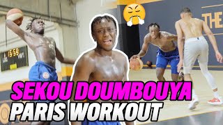 Sekou Doumbouya Is Looking RIPPED! Pistons Lottery Pick INTENSE 1v1 & FULL Paris Workout 😱