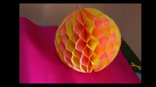 طريقة عمل خليه النحل 🐝🐝😍😍😍 بأسهل طريقة ممكن تشوفيها How to make a Paper Honeycomb Ball DIY 2020