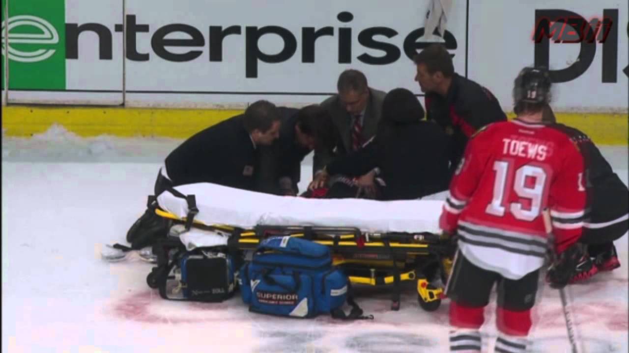 Marian Hossa leaves game on stretcher, then needs ambulance - NBC