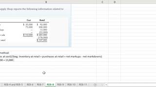 Celebrity RE8-8   Retail Inventory Method   Average Cost Profile