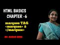 HTML marquee tag or p tag Lesson 6