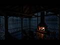 🌙 Relaxing Thunderstorm on a Cozy Porch | Fireplace Crackles & Rain Sounds All Night 🌧️🔥