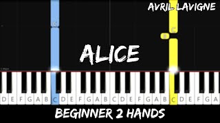 Avril Lavigne - Alice - Easy Beginner Piano Tutorial - For 2 Hands screenshot 1
