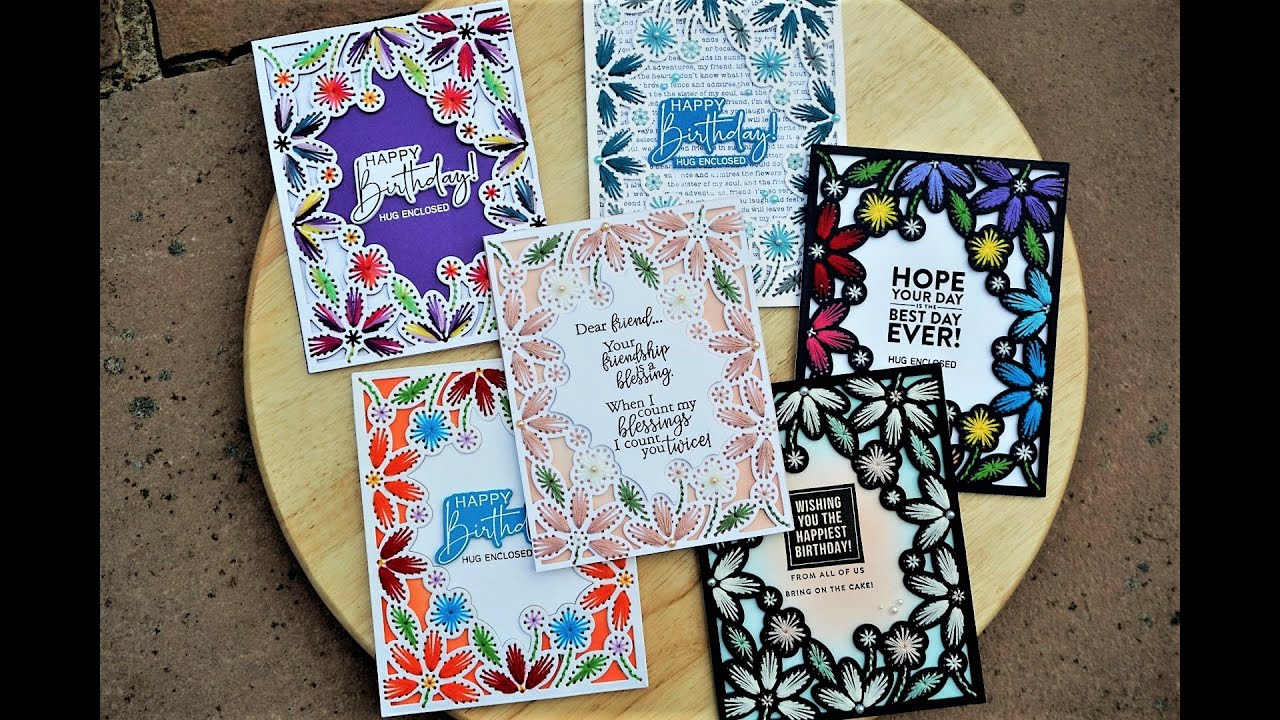 Spellbinders May 2021 Large Die Stitching on Cards YouTube