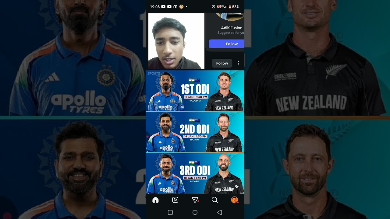 India versus New Zealand ODI series 
