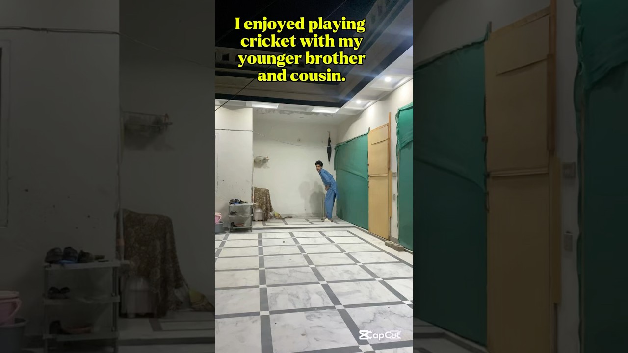 I had a great time playing cricket with my younger brother and cousin. 