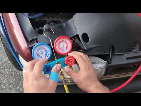 How to charge an air conditioning system with pressure gauges