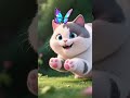 a puffy cat and his bestie butterfly #ai #cartoon #cat #3d #3danimation #animated #shorts #trending
