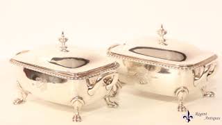 Antique Pair Sterling Silver Sauce Tureens Garrard & Co