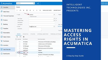 Mastering Access Rights in Acumatica: A Step-by-Step Guide